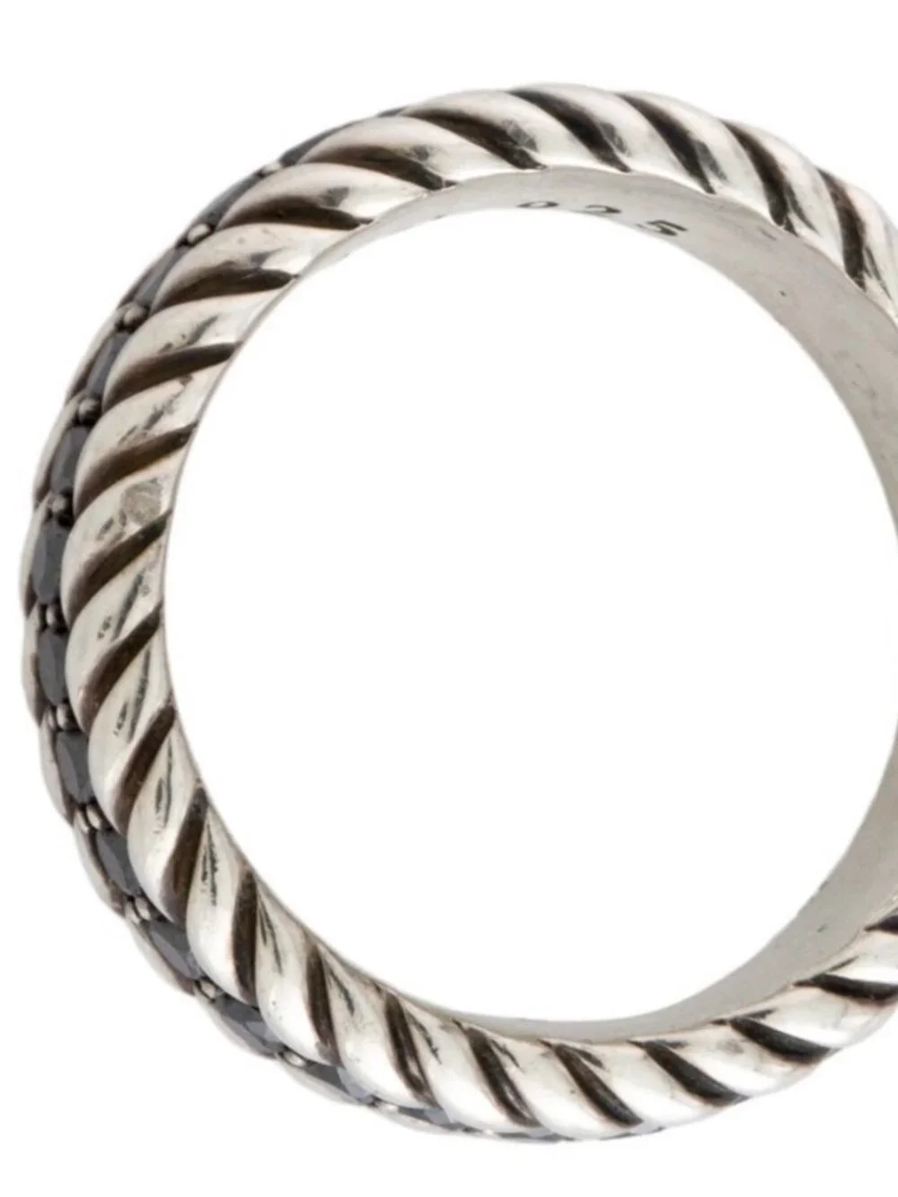 DAVID YURMAN STERLING SILVER 925 DIAMOND CABLE ETERNITY BAND RING